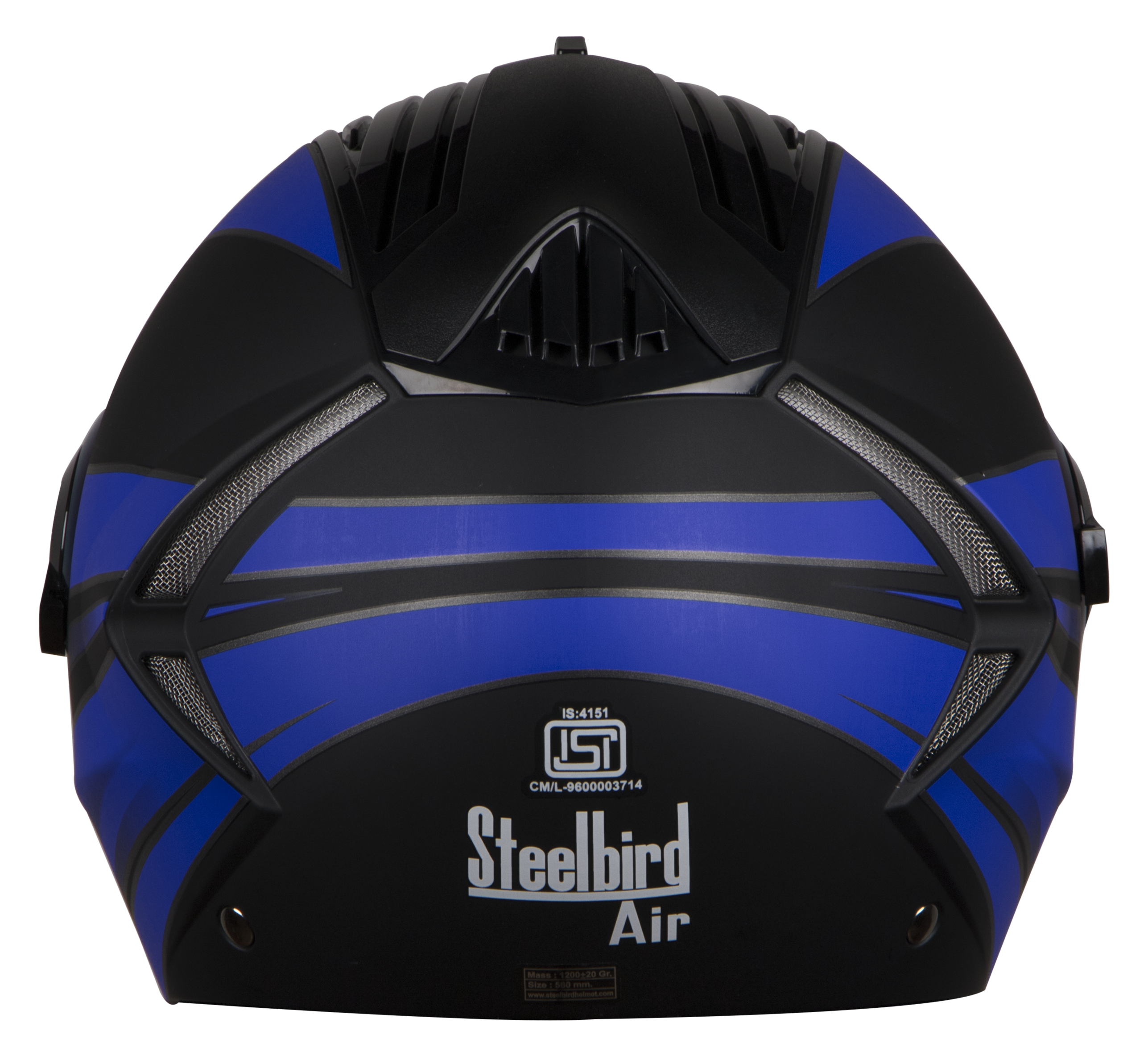 SBA-2 Streak Glossy Black With Blue ( Fitted With Clear Visor Extra Gold Chrome Visor Free)